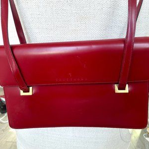 Rare Trussardi Collezione Pelle Hard Leather Shoulder Bag